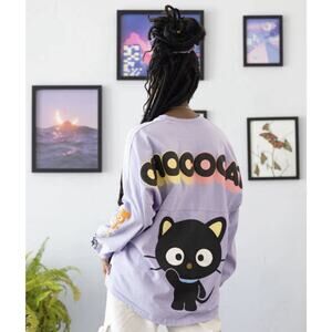 CHOCOCAT Spirit Jersey Purple Oversized Japan LA Size Small EMO Cat *READ NEW
